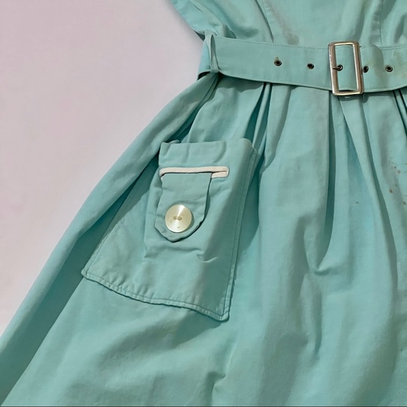 NOT FOR SALE Authentic Vintage Cotton Day Dress; No labels, circa 1950s/60s - Picture 3 of 5